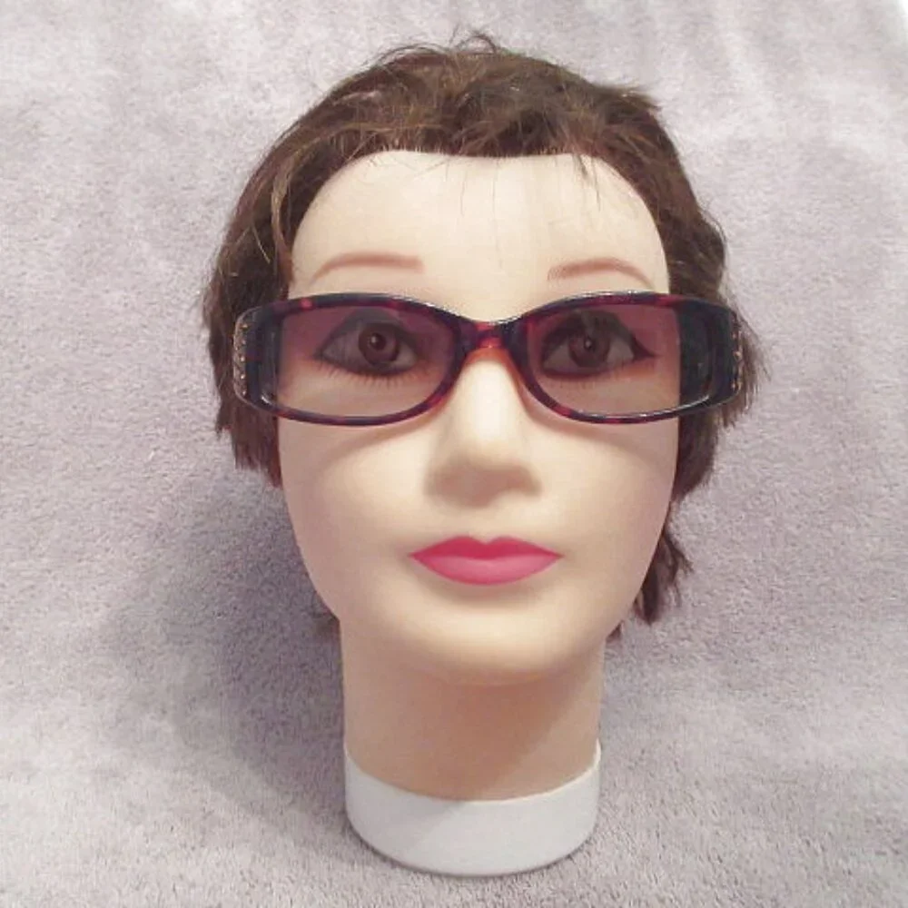 Vtg Fossil Tortoiseshell Sunglasses Rhinestones Cat 2 